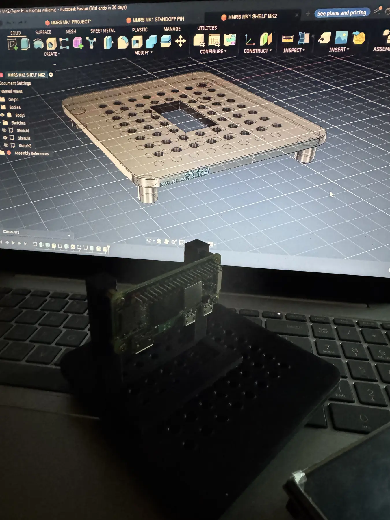 MMRS modular rack shown from CAD development through physical prototyping