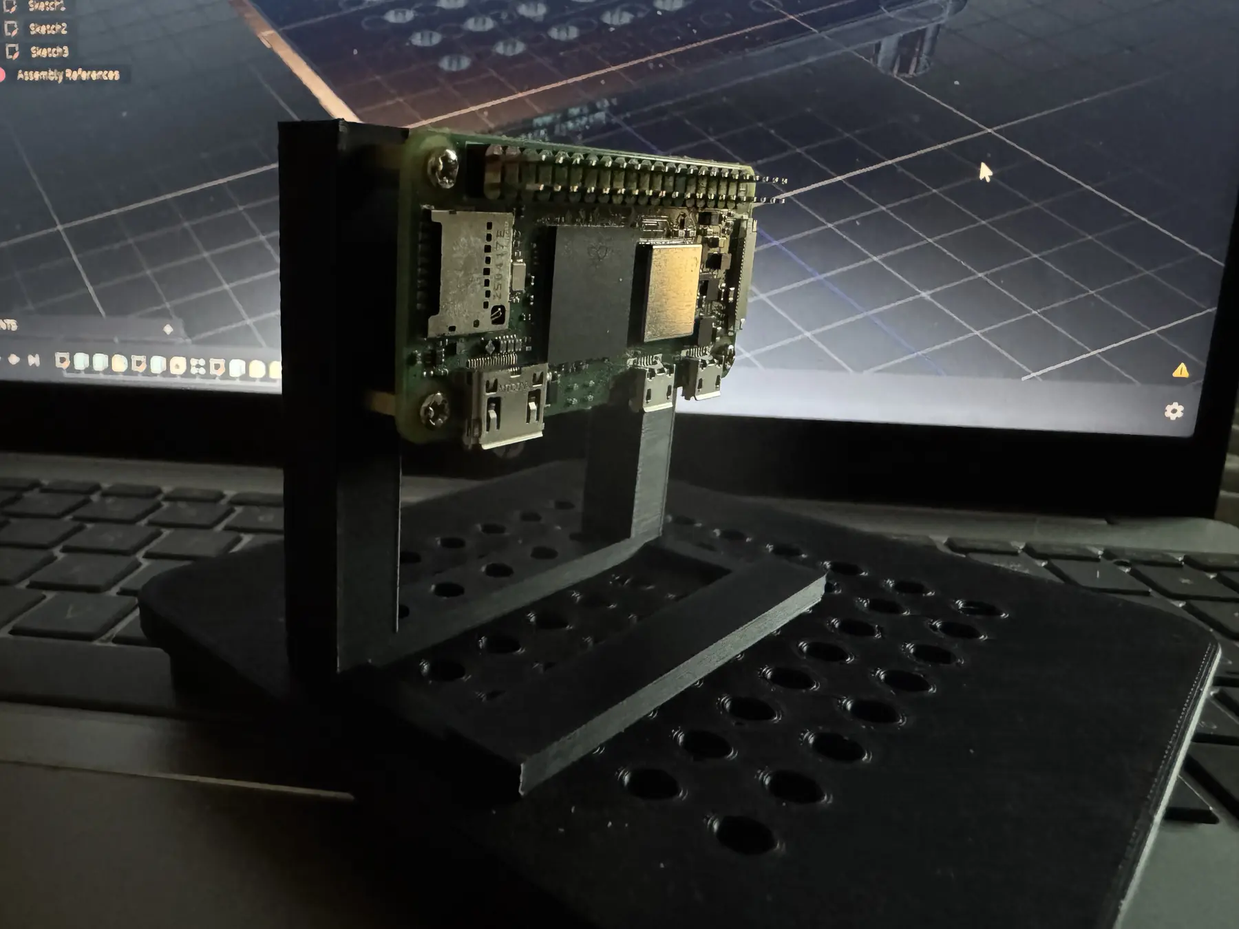Custom Raspberry Pi controller mount installed in the MMRS rack